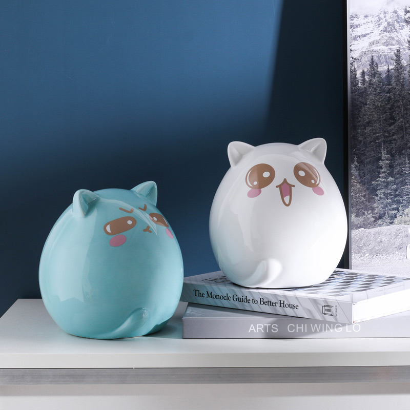 创意陶瓷存钱罐只进不出成人卡通女储钱罐独特儿童纸币储蓄罐可取