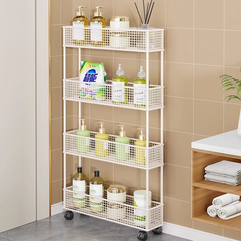 夹缝置物架浴室卫生间门后落地超薄极窄缝隙收纳架墙边角落小窄柜