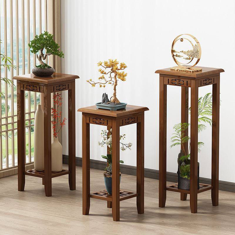 阳台花架新款多层置物架室内新中式花盆架彷古花架子落地绿萝多肉