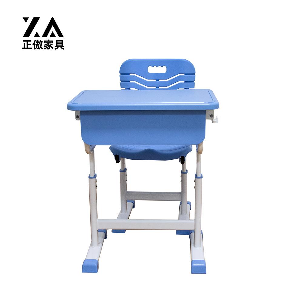 新款中小学生单人ABS课桌椅培训托管班桌椅可升降学习桌厂家直销