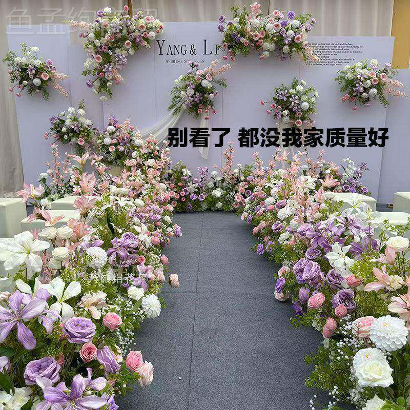 NKU新款仿真花森系紫地粉排花排景千兰婚庆背装代饰布置路引花订