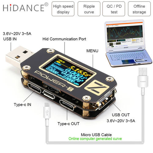 KM001 POWER-Z Portable USB PD Tester power bank detector