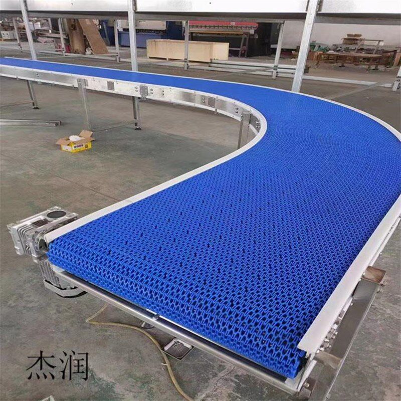 柔性链板输送机pom罐装输送带环形传送带 储瓶台塑钢塑料链板线