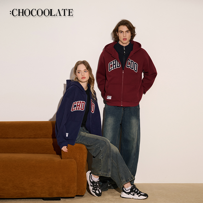 ：CHOCOOLATE立体贴布绣加绒连帽卫衣外套6163-1416467