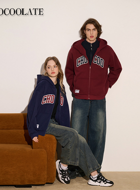 ：CHOCOOLATE立体贴布绣加绒连帽卫衣外套6163-1416467