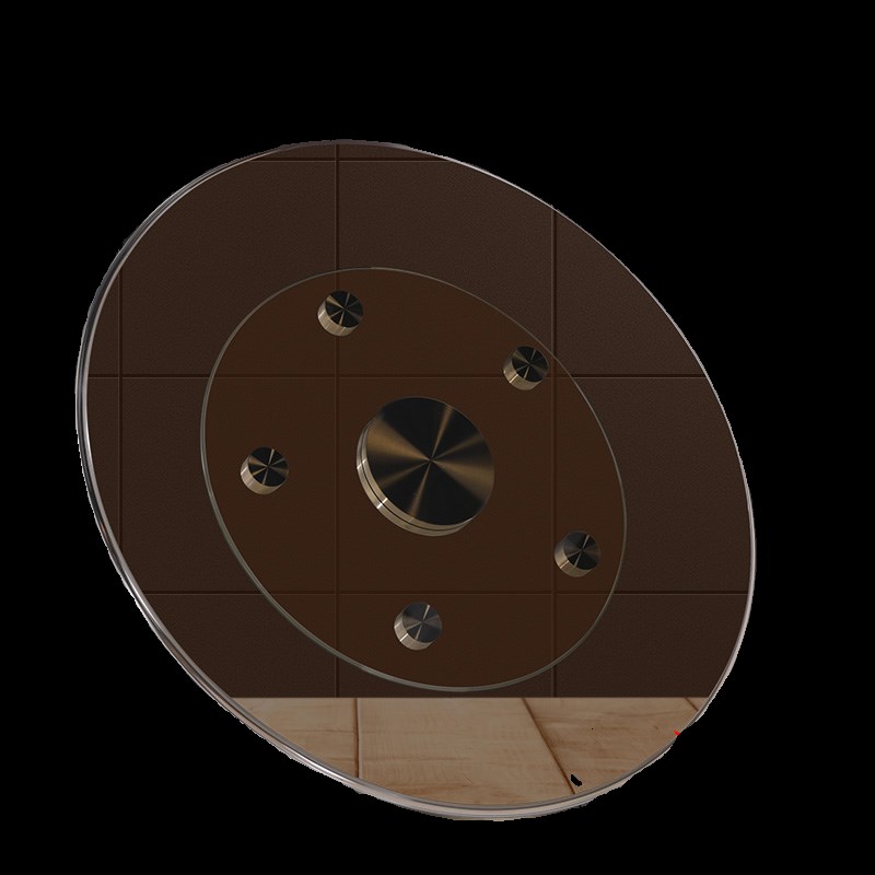 玻璃转盘钢化茶色高档旋转底座圆形酒店饭桌餐桌家用转台