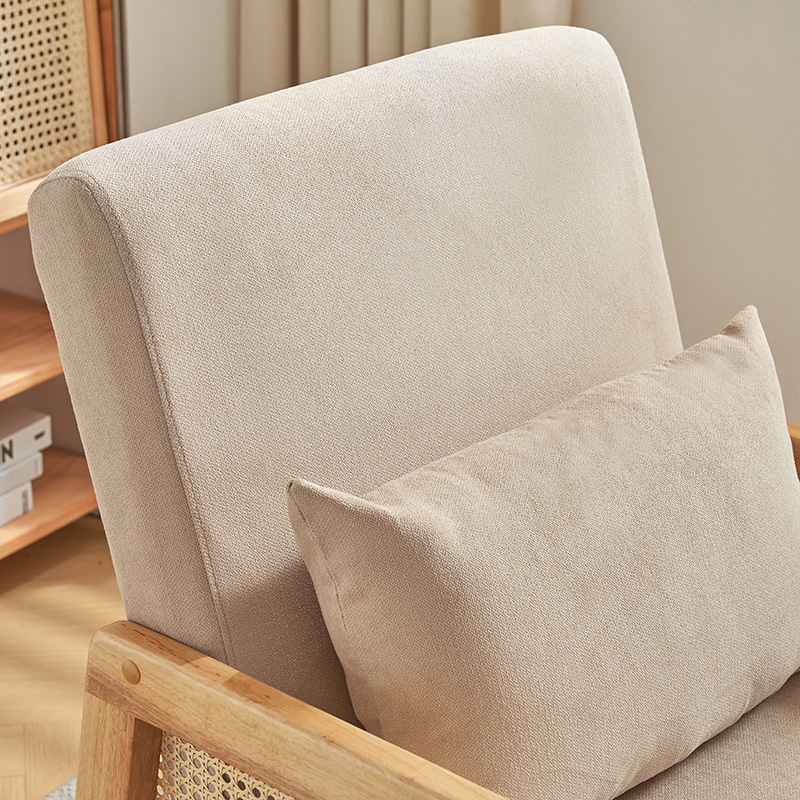 咖啡厅沙发度假房藤编沙发休闲民宿别墅接待会客单人沙发椅子