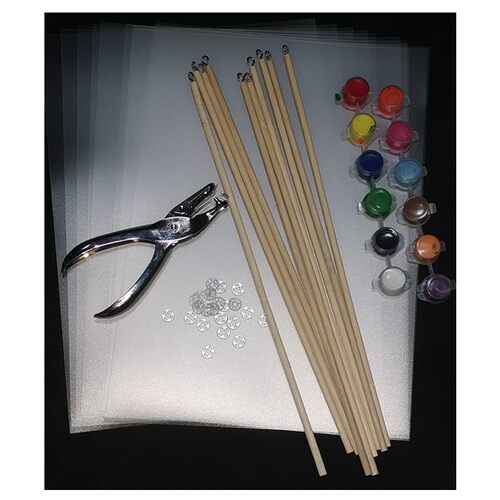 陕西皮影di仿皮操作杆两脚钉扣子画针打孔新手材料包