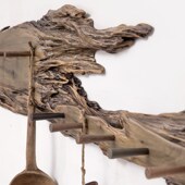 创意纯手工挂钩规则实木免打墙孔衣帽钩民宿风架置物装 饰架