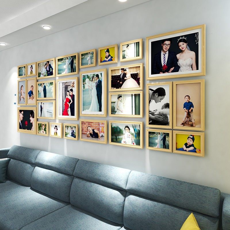 客厅实木照片墙现代挂墙创意相框墙画框企业装饰,家居饰品,照片墙,淘宝优惠券,粉丝福利购,淘宝优惠卷