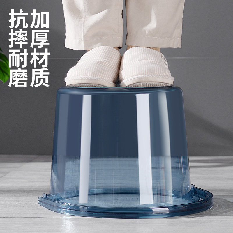 水桶家用储水用加厚塑料桶洗衣手提小水桶圆桶洗澡桶坐带盖