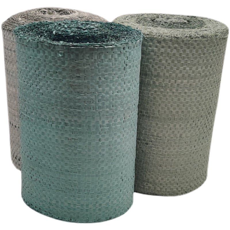 蛇皮编织包装布条卷灰绿色电线缆铁丝锈钢单层捆扎缠绕编织带
