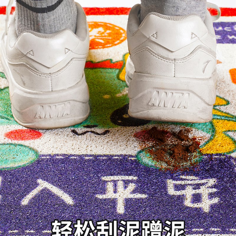 龙年地垫入户门垫家用玄关门口防滑垫子新年红色喜庆进门地毯耐脏