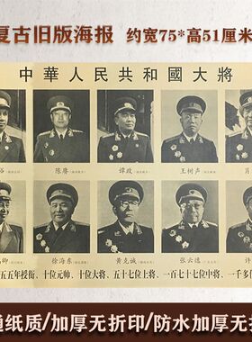 大将墙画十大将粟裕陈赓谭政旧时期现代宣传壁画大堂客厅装饰画