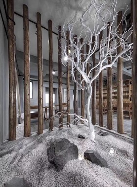 干树枝造景白色许愿树室内庭院造型树枯树装饰树  干橘子树  白树
