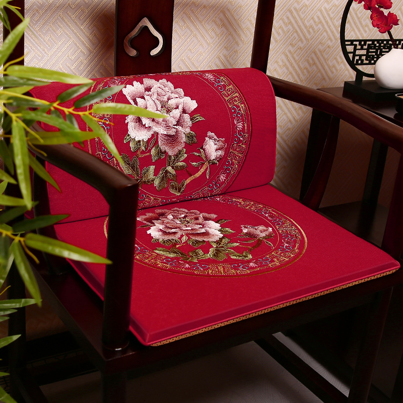 中式红木椅子坐垫太师椅实木家俱沙发垫官帽椅餐椅茶椅垫护腰靠垫