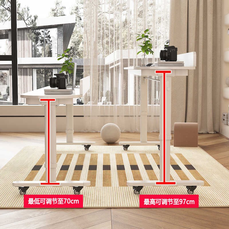 手摇升降懒人跨床桌可移动床上电脑桌家用床边写字书桌床尾办公桌