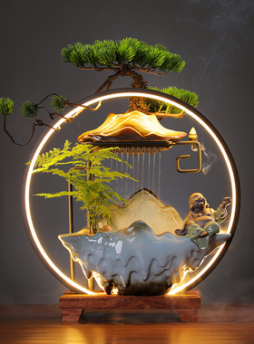 招财流水循环水客厅生财水景观装饰新店业大吉贺礼礼品送礼