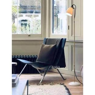 PK22包豪斯户外休闲椅简约不锈钢编织椅真皮单人沙发椅客厅阳台椅