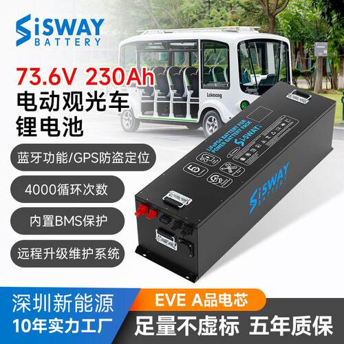 73.6v观光车锂电池组游乐场230ah景区观光车电池BMS磷酸铁锂电池