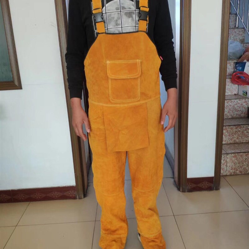 劳保电焊围裙工作服焊工防护装备氩弧牛皮分腿反穿衣阻燃隔热防烫