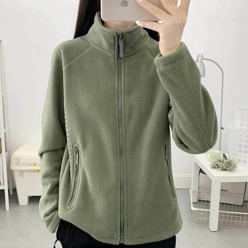 户外抓绒衣男女款立领摇粒绒运动休闲宽松卫衣加绒保暖情侣装外套