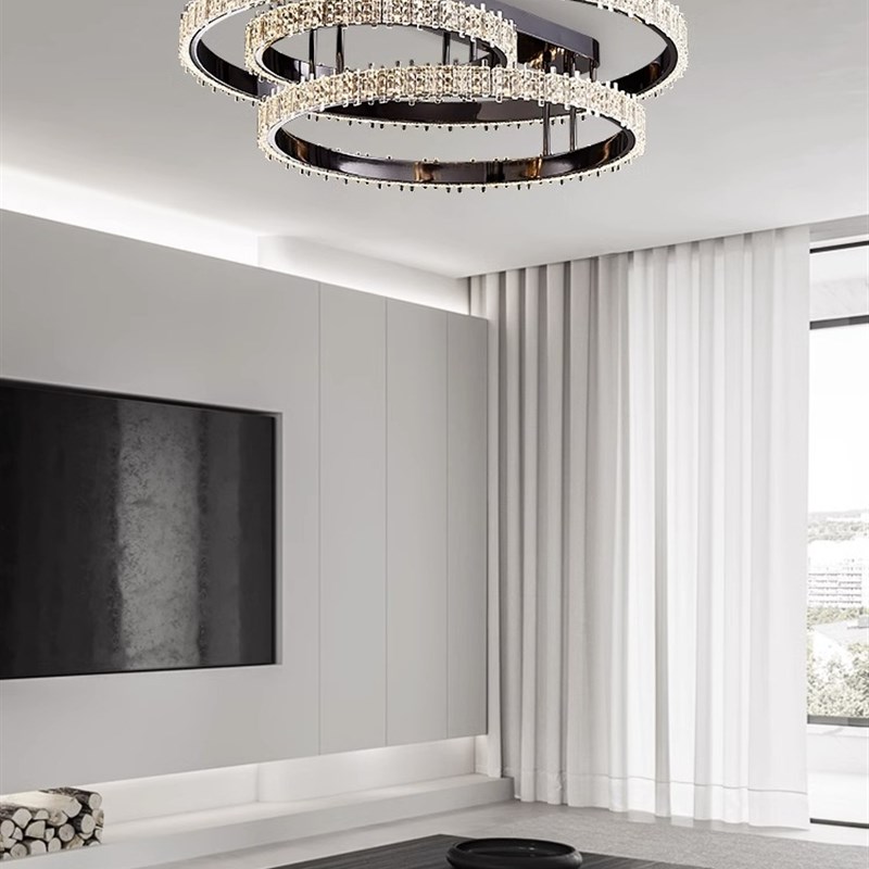 2024新款客厅吸顶灯轻奢大气意式极简家用主卧室灯黑色设计师灯具