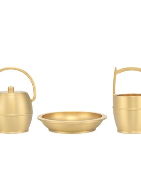 纯黄铜子孙桶三件婚庆用品一桶金结婚送礼陪嫁家装客厅装饰