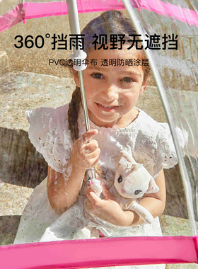 富尔顿FON儿童长柄伞雨伞卡通爱鸟笼伞