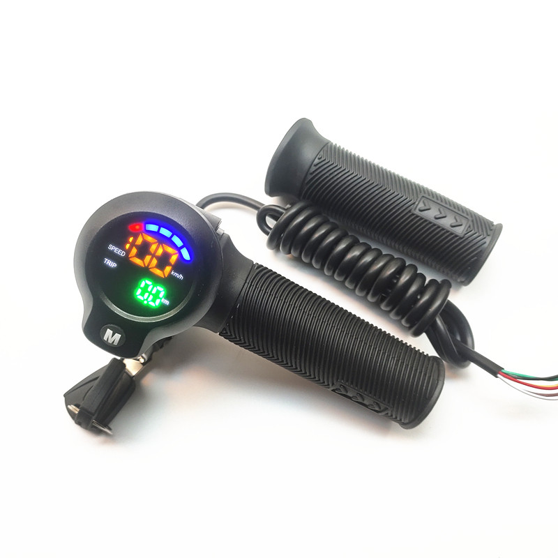 正步折叠车数字电量带锁转把车仪表屏显速度里程电量把手