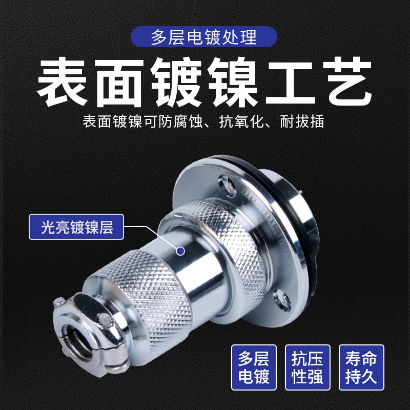 航空插头插座DF/GX25 M25正装 2 3 4 5 6 7 8 10针12芯圆盘形法兰