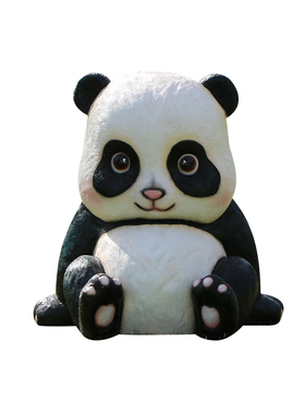 卡通仿真大熊猫雕塑玻璃钢动物花园商场幼儿园草坪售楼处装饰