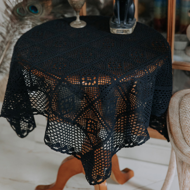欧美复古仿钩针镂空长方形圆形餐桌布茶几床头柜斗柜电视柜盖巾台,居家布艺,桌布,淘宝优惠券,粉丝福利购,淘宝优惠卷