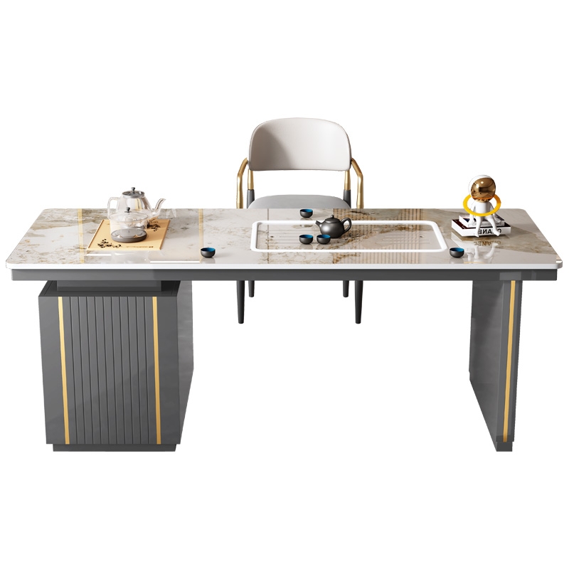 岩板茶台茶桌椅家用阳台门店办公室会客全自动茶壶一体一整