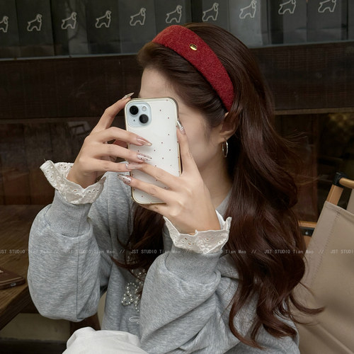 时尚高端毛毡宽边发箍女2025新款