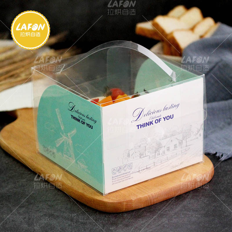 5寸蛋糕盒子寸手提烘焙西点芝士爆浆黑糖珍珠蛋糕包装盒