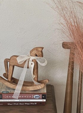 ildn复古装饰拍照道具木制摇摇马装饰品房间小摆设