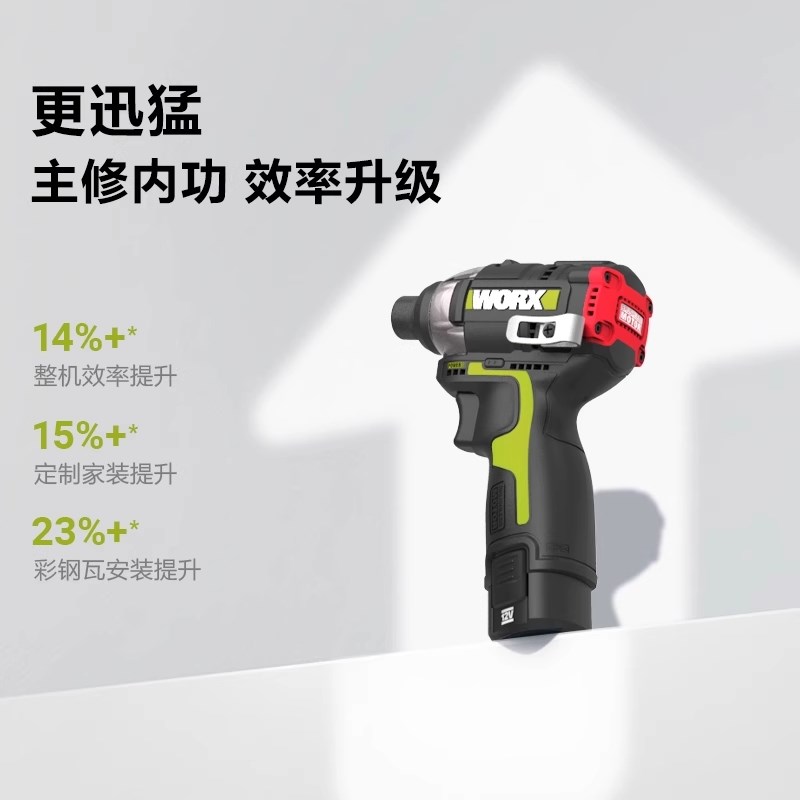 WORX威克士12V锂电无刷冲击起子机WU132X大扭力电动螺丝刀手电钻