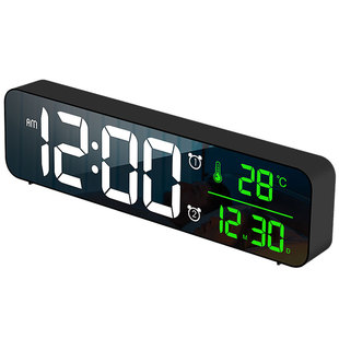 数字时钟表LD夜光静音台钟挂墙客厅卧室电子闹钟日期温度