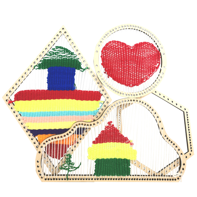 幼儿园区域材料包儿童手工制作创意diy编织板器织布机挂毯墙饰