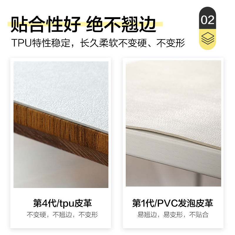 3FTPU皮革桌垫轻奢大理石茶几桌布防水防油免洗家用餐桌垫