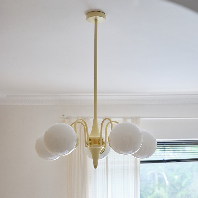 由灯记圆球魔豆in奶油风中古法式餐厅客厅卧室书房餐厅玻璃吊灯