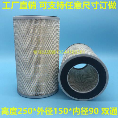 过滤器工厂订做风机滤芯排气口进气口粉尘空滤器250*150*90双通
