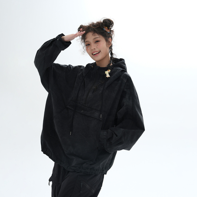 美式工装冲锋衣式外套户外机能风