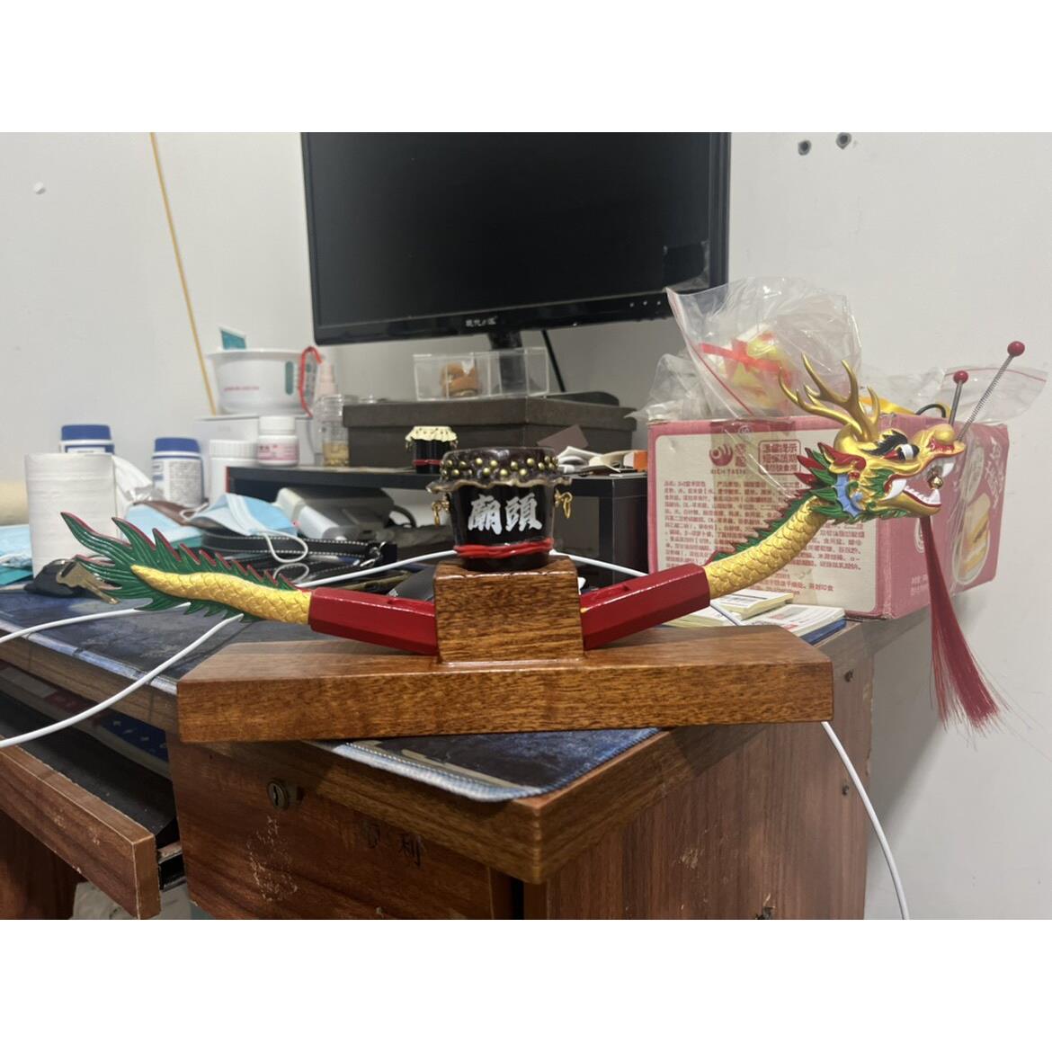 龙舟船摆件赛工艺礼品摆饰居家办公室客厅公司摆设乔迁开业实木比