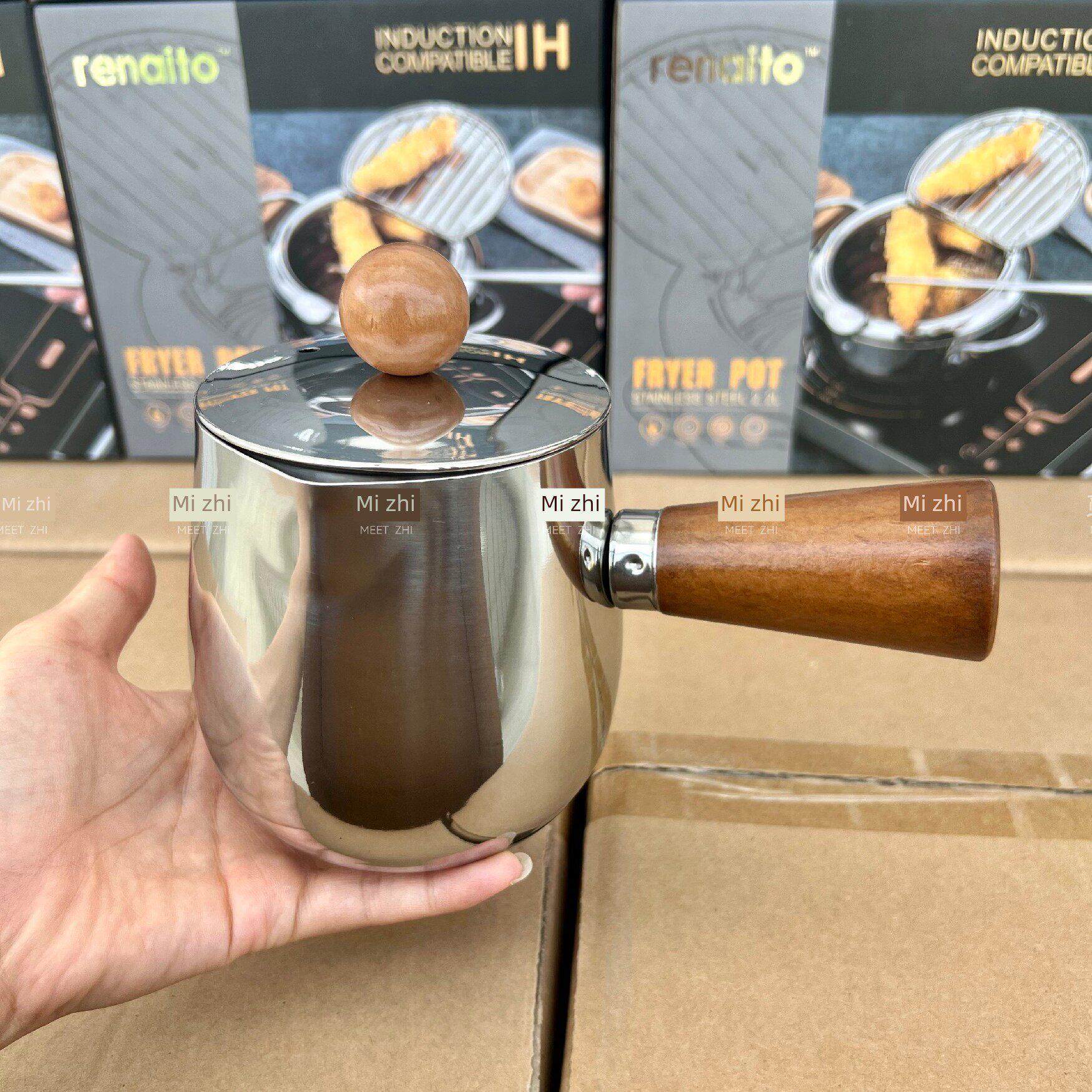 304不锈钢侧把茶壶围炉煮茶烤奶壶罐 户外煮奶茶罐家用煮茶器套装