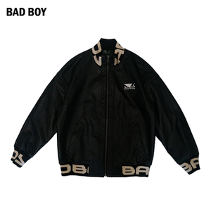 BAD BOY立领休闲牛皮皮衣外套