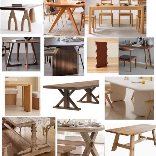 侘寂风桌脚岛台白蜡实木桌腿餐台脚餐桌支架底座桌子腿松木木腿