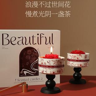 山茶花香薰蜡烛礼盒小众浪漫生日礼物新婚伴手礼卧室持久香氛摆件