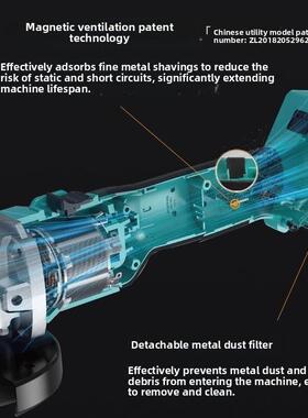 大艺锂电角磨机5801G/GE三挡调速A7无刷充电切割机抛光打磨手砂轮